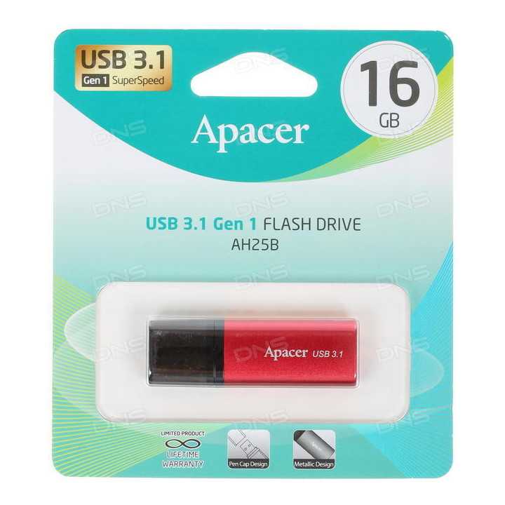 Memorie flash USB 3.1 16GB Apacer rosu AH25B