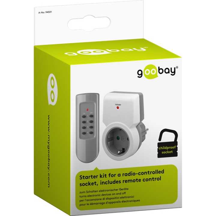 Kit priza cu telecomanda 30m 5A 1100W Goobay