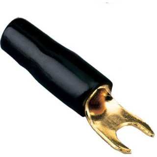 Papuc Terminal tip furca M4 10mm2 aurit izolat negru ACV 30.4410-03