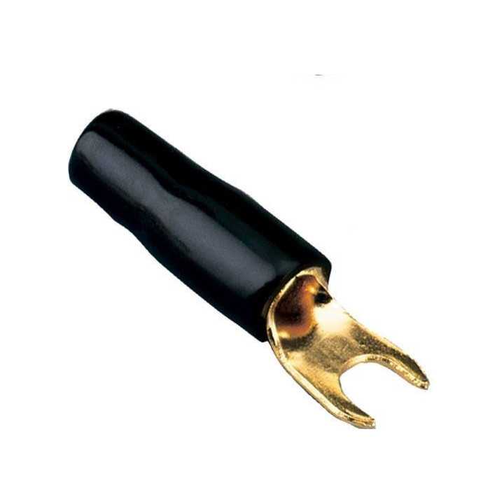 Papuc Terminal tip furca M4 10mm2 aurit izolat negru ACV 30.4410-03