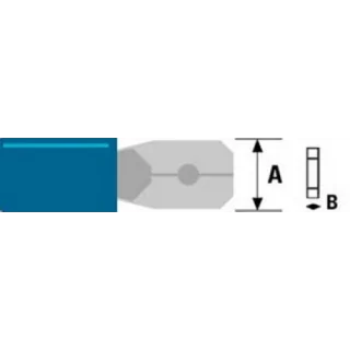 Papuc FAST ON PLUG 6.3/0.8mm albastru