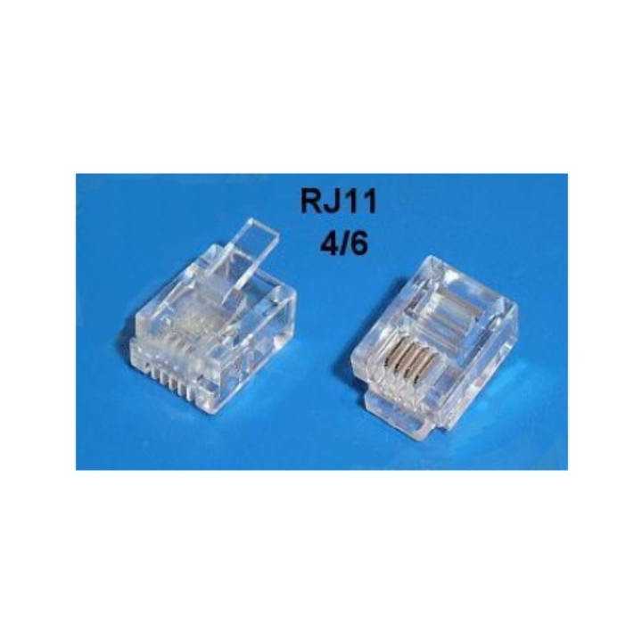 Mufa modulara telefon RJ11 4/6 (6P4C) pentru cablu plat