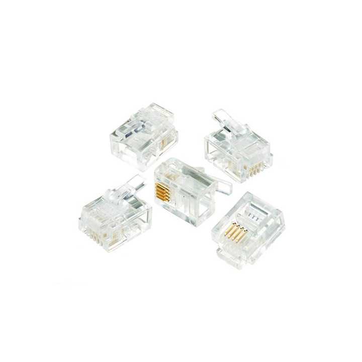 Mufa modulara telefon RJ11 4/6 (6P4C) pentru cablu plat