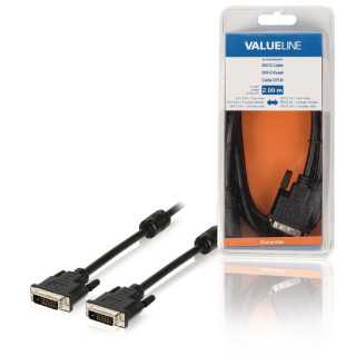 Cablu DVI-D 24+1-pin tata - DVI-D 24+1-pin tata 2m VALUELINE