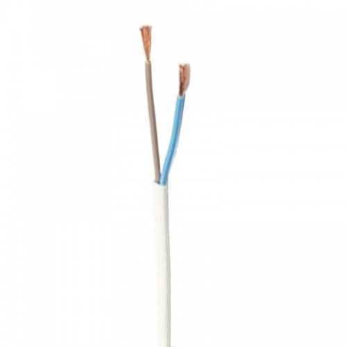 Cablu electric bifilar dublu-izolat 2x1mm plat alb MYYUP