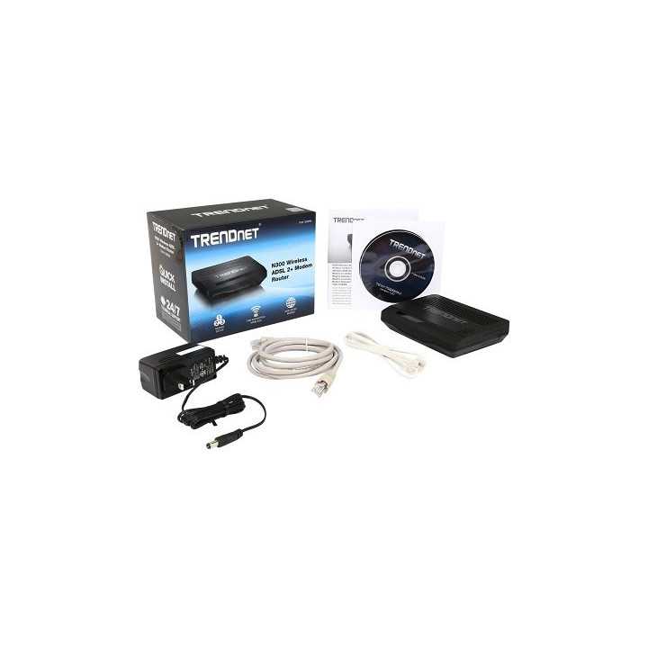 Router N300 Wireless ADSL 2/2 +modem Trendnet