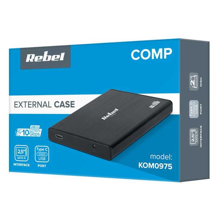 Rack HDD/SSD aluminiu 2.5 SATA USB Type C 3.0 REBEL