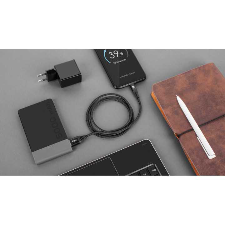 Cablu USB - USB Type C REBEL 100cm negru 1m