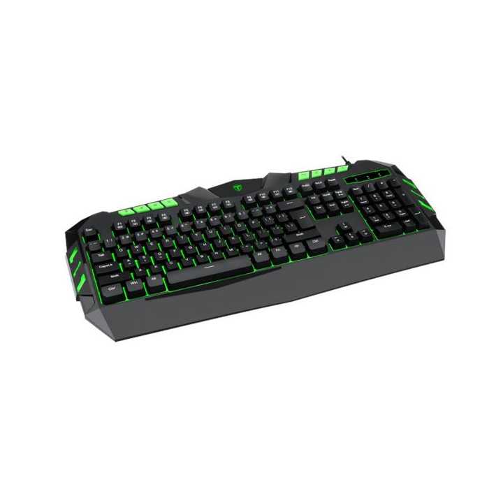 Tastatura gaming T-DAGGER Torpedo neagra iluminata 3 culori rosu verde glaben