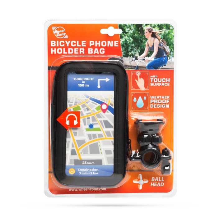Husa pentru telefon montaj pe biciclete cu suprafata tactila max. 6.3" Wheel Zone