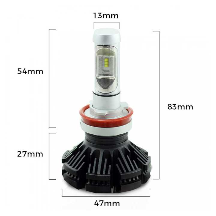 Set becuri LED H11 400lm 6000K 12-24V 2buc Carguard