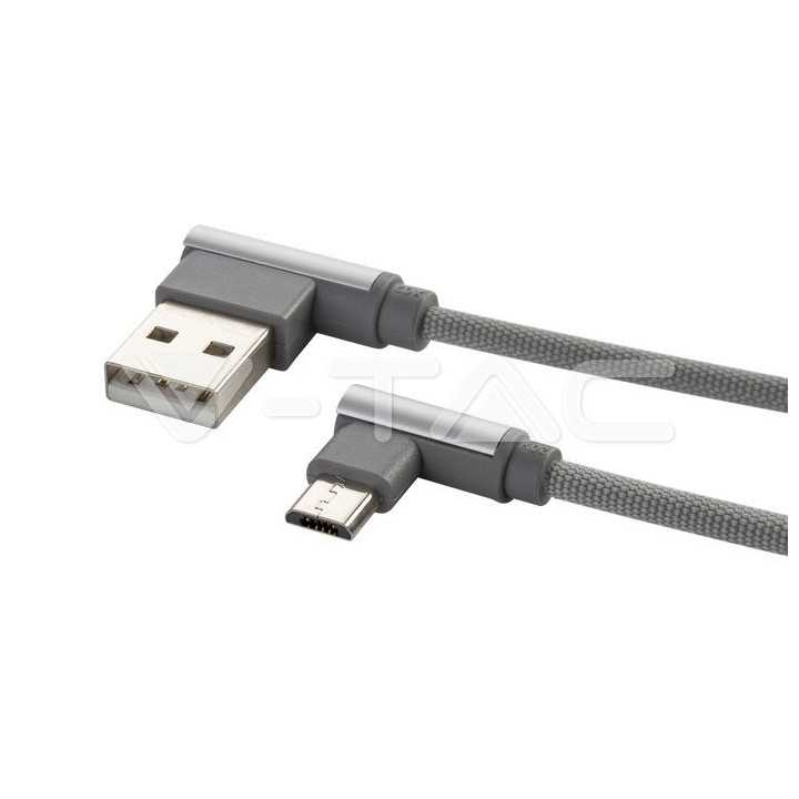 Cablu micro USB 1m DIAMOND EDITION argintiu V-TAC