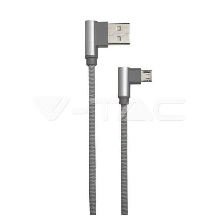 Cablu micro USB 1m DIAMOND EDITION argintiu V-TAC