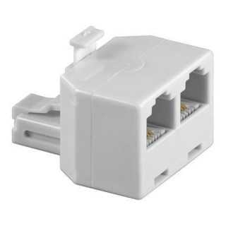 Adaptor RJ11 tata la 2x RJ11 mama alb Goobay