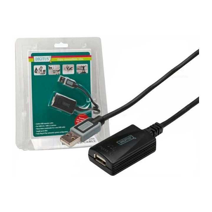 Repeater USB 2.0 USB A soclu - USB A mufa 5m DIGITUS DA-70130-4