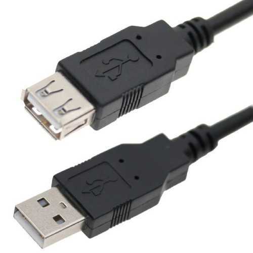 Cablu USB 2.0 USB A soclu USB A mufa nichelat 5m negru VCOM CU202-B-050-PB