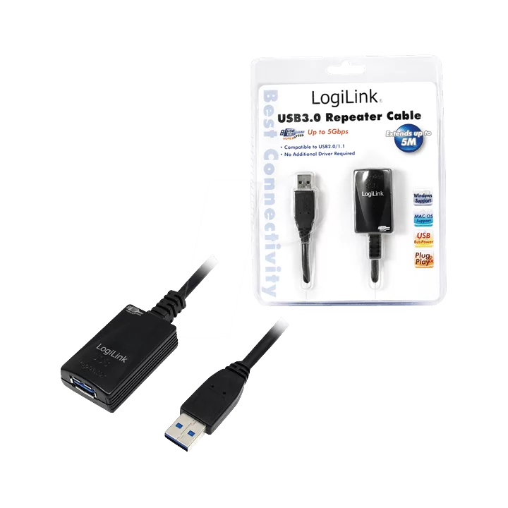 Repeater USB 3.0 5m USB A soclu - USB A mufa LOGILINK UA0127