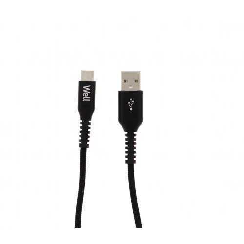 Cablu de date si incarcare USB Type C 3A 1m Well negru