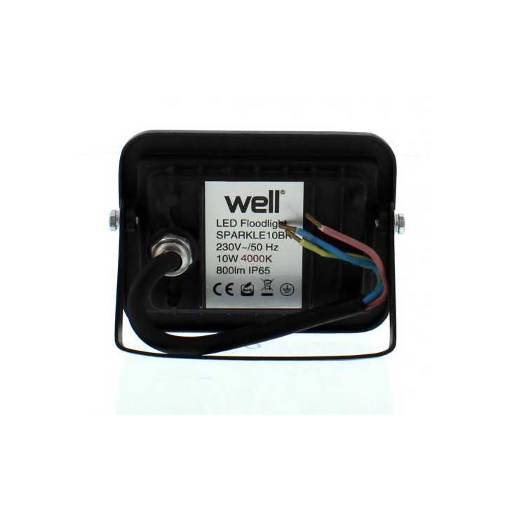 Proiector LED 10W 900lm IP65 4000K negru Well