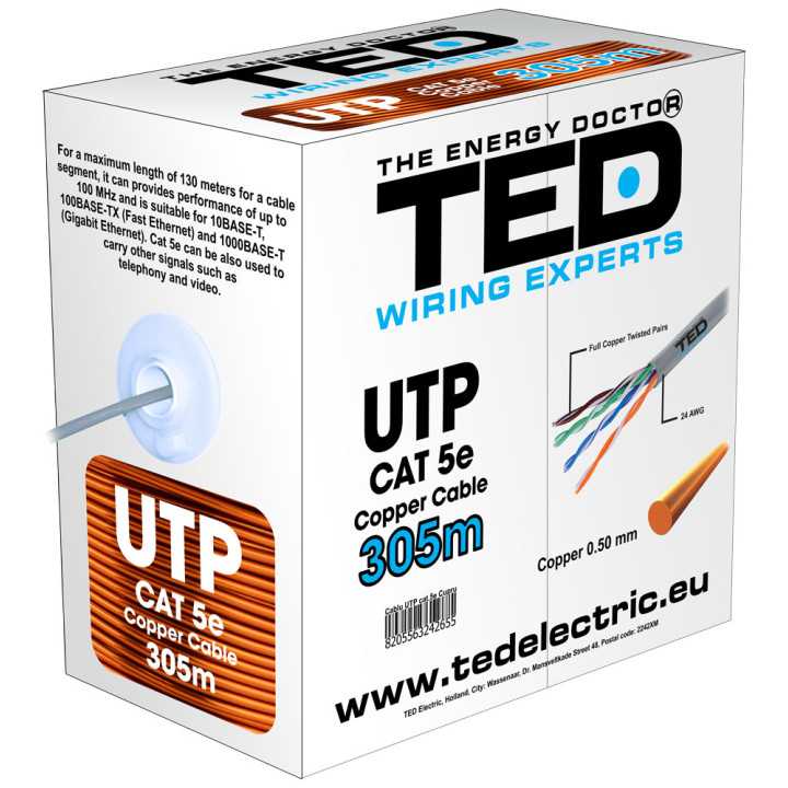 Cablu UTP cat5e cupru integral marca TED Wire Expert