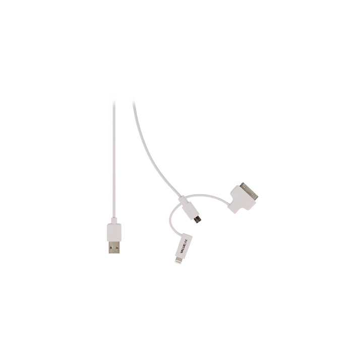 Cablu USB 2.0 - micro USB lightning 30p 1m alb VALUELINE
