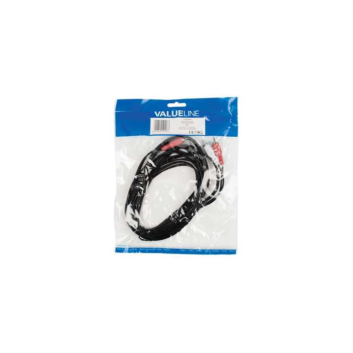 Cablu audio stereo RCA 5m 2x RCA tata - 2x RCA tata negru Valueline
