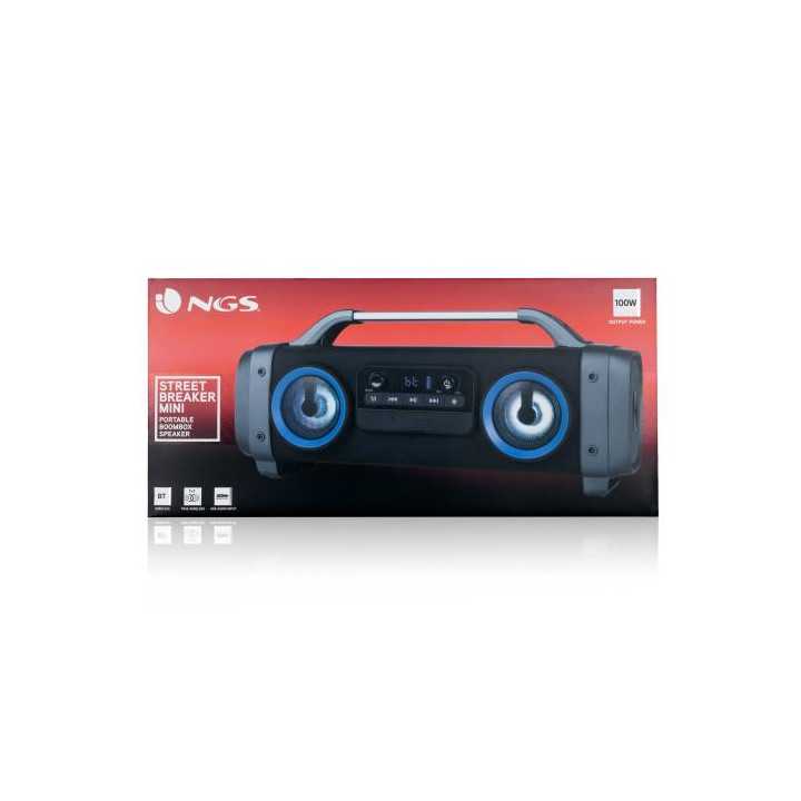 Boxa portabila NGS Street Breaker Mini Bluetooth USB AUX 100W negru