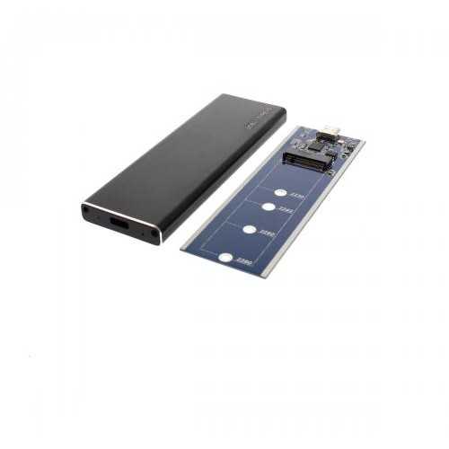 Carcasa SSD M2 SATA USB 3.1 negru cablu USB Type C inclus