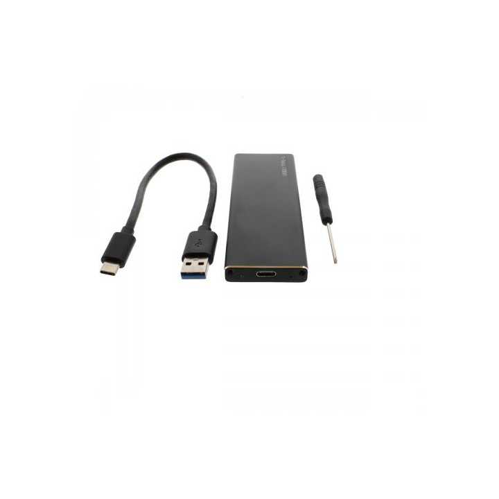 Carcasa SSD M2 SATA USB 3.1 negru cablu USB Type C inclus