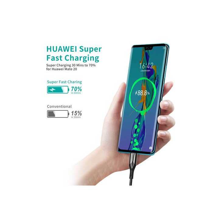 Cablu USB A - USB Type C 5A 25W 1.2m negru Choetech AC0013