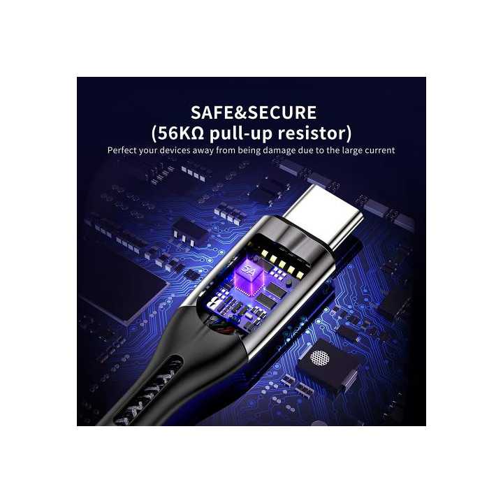 Cablu USB A - USB Type C 5A 25W 1.2m negru Choetech AC0013