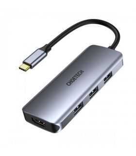 HUB USB Type C - 1x HDMI 3x USB 3.0 SD PD 100W Choetech M19 gri