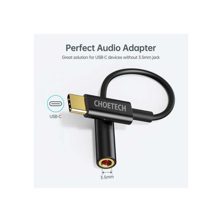 Cablu adaptor USB Type C - Jack 3.5 mm mama casti Choetech AUX003