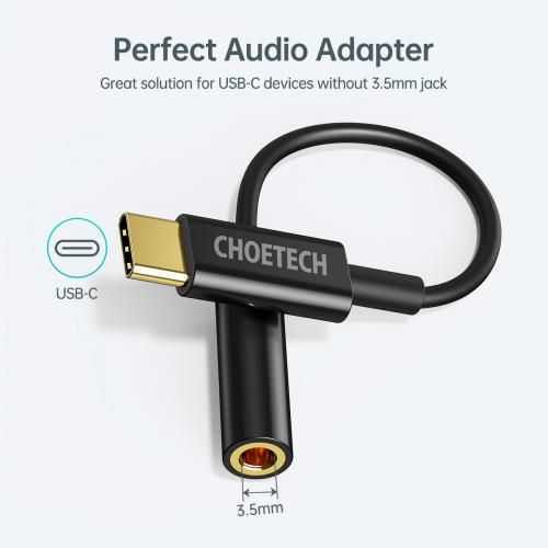 Cablu adaptor USB Type C - Jack 3.5 mm mama casti Choetech AUX003