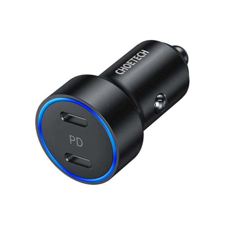 Incarcator auto 2x USB Type C PD 3.0 36W Choetech C0054