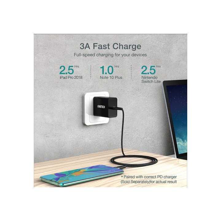 Cablu USB Type C - USB Type C Choetech XCC-1003 PD 60W 1.2m negru