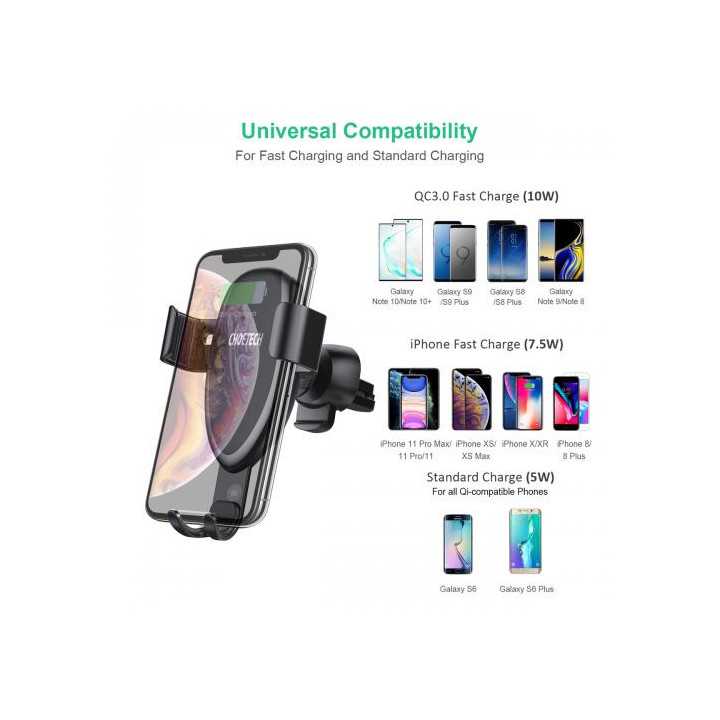 Suport telefon cu incarcare wireless 10W/ 7.5W/ 5W Choetech T536-S