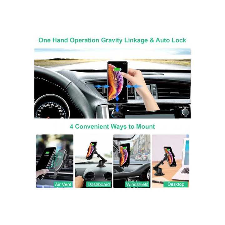 Suport telefon cu incarcare wireless 10W/ 7.5W/ 5W Choetech T536-S