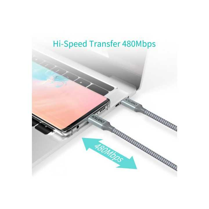 Cablu USB Type C - USB Type C PD 100W 1.8m gri Choetech XCC-1002-GY