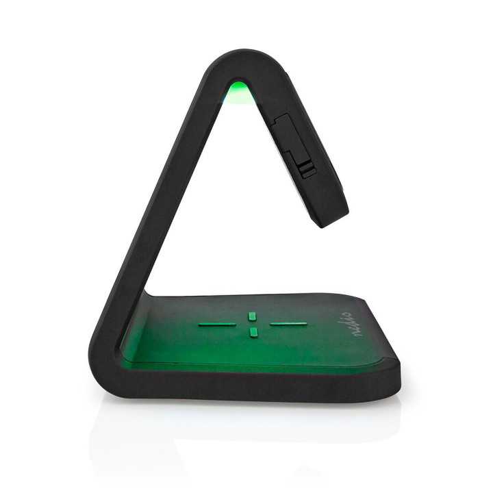 Ceas cu alarma Nedis incarcator wireless certificat Qi iluminare multicolora negru