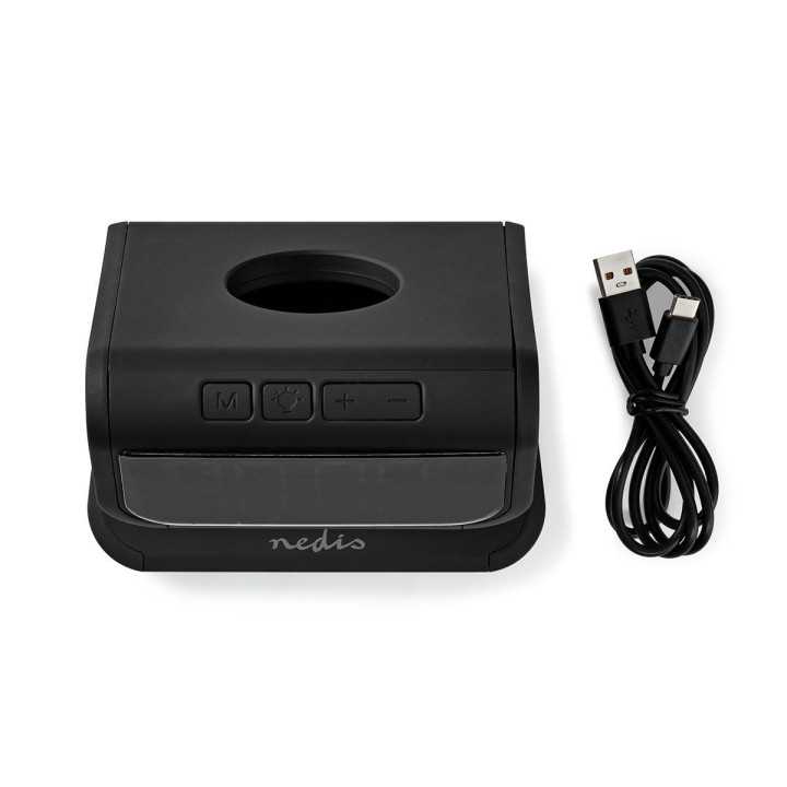 Ceas cu alarma Nedis incarcator wireless certificat Qi iluminare multicolora negru