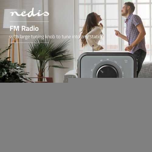 Radio FM Nedis 1.8W gri / negru maner de transport