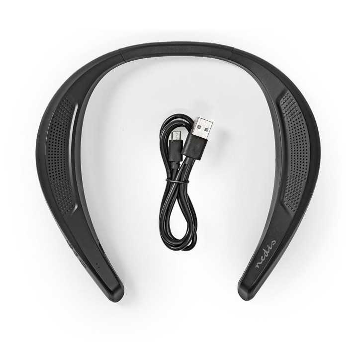 Boxa portabila pe gat Nedis Bluetooth 2x4.5W redare pana la 6 ore negru