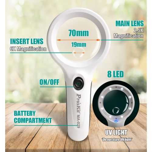 Lupa portabila LED cu lumina UV Pro`sKit