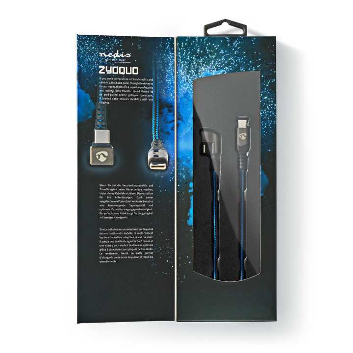 Cablu USB Type C tata - USB Type C tata conector gaming 180 2m NEDIS