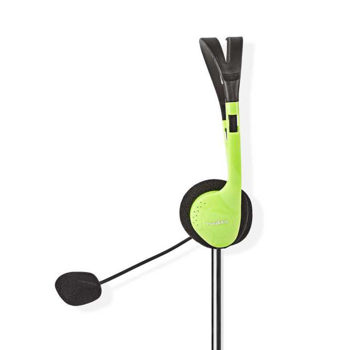 Casti PC On-Ear Nedis 2x3.5mm 2m verde cu microfon