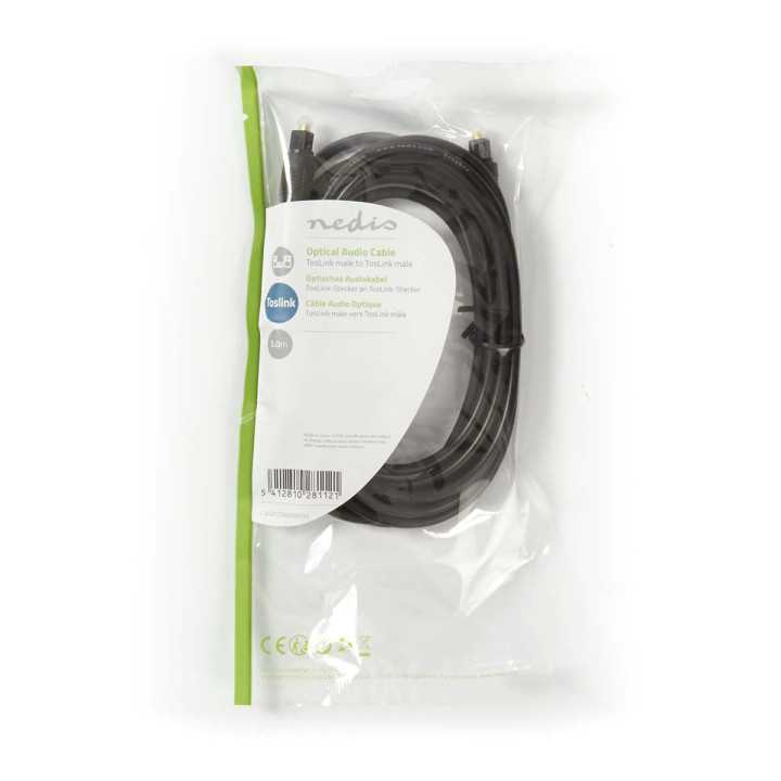 Cablu audio optic Nedis TosLink tata - TosLink tata 3m negru
