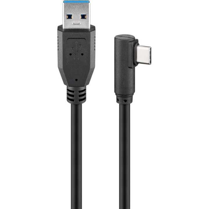Cablu USB Type C tata la USB A 3.0 tata unghi 90 grade 1m Goobay