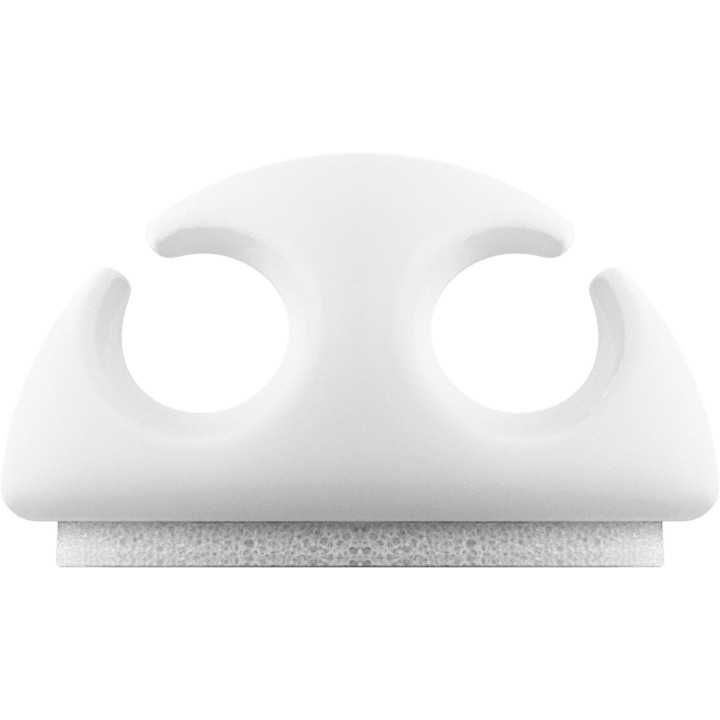 Cleme pentru gestionarea cablurilor cu 2 sloturi Goobay set 6buc alb