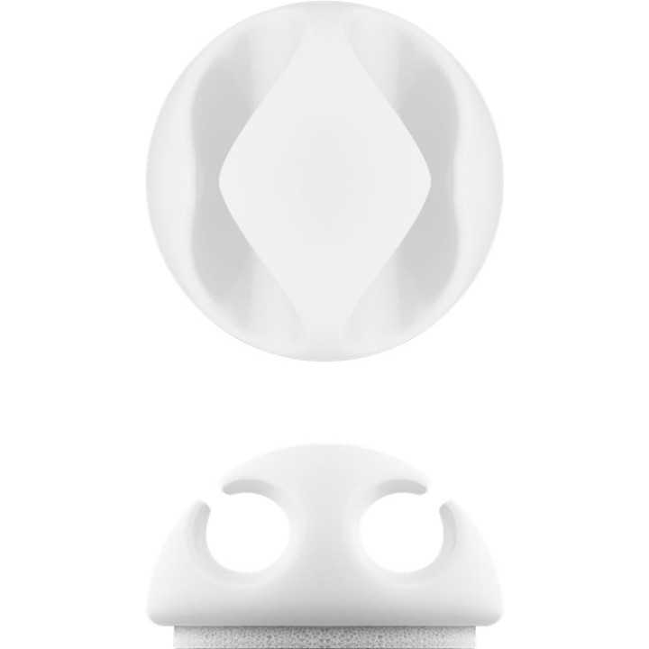 Cleme pentru gestionarea cablurilor cu 2 sloturi Goobay set 6buc alb